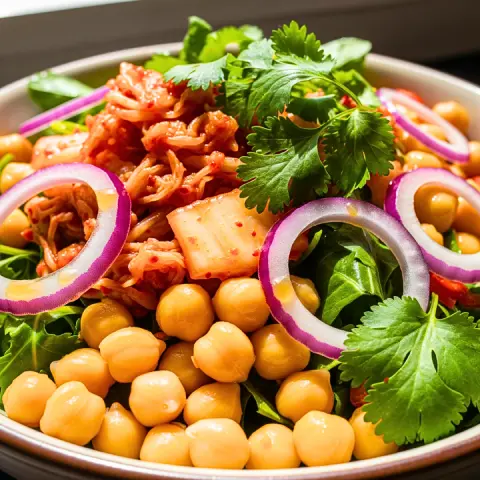 Ensalada de Kimchi y Garbanzos